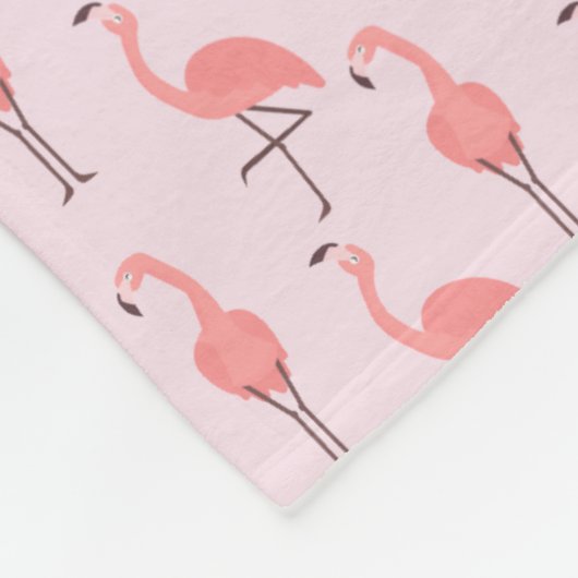 Random Pink Flamingo Bird Muster Fleecedecke (Ecke)