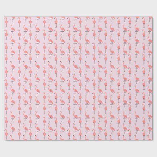 Random Pink Flamingo Bird Muster Geschenkpapier (Flach)