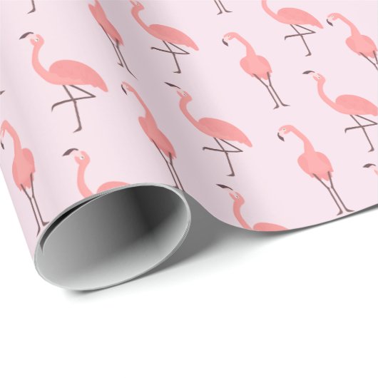Random Pink Flamingo Bird Muster Geschenkpapier (Rolleneckpunkt)