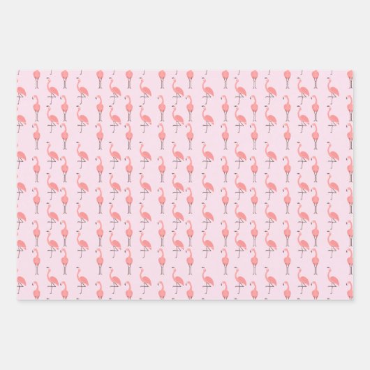 Random Pink Flamingo Bird Muster Geschenkpapier Set (Vorderseite 2)