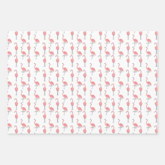 Random Pink Flamingo Bird Muster Geschenkpapier Set (Vorderseite)