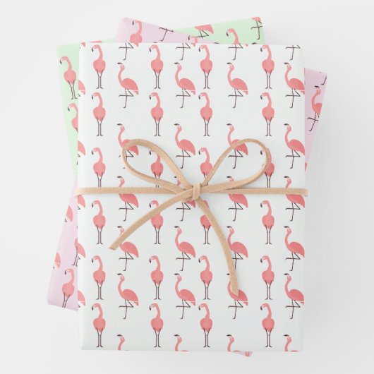 Random Pink Flamingo Bird Muster Geschenkpapier Set (Beispiel)