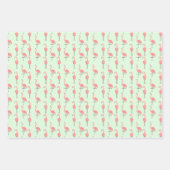 Random Pink Flamingo Bird Muster Geschenkpapier Set (Vorderseite 3)