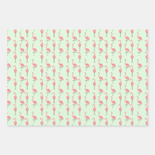 Random Pink Flamingo Bird Muster Geschenkpapier Set (Vorderseite 3)