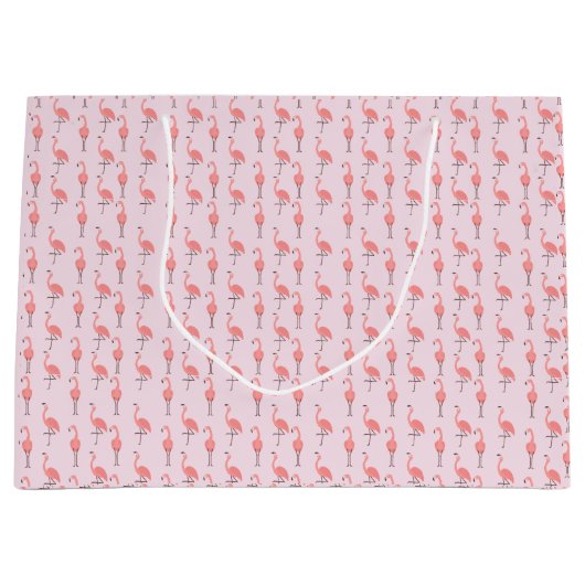 Random Pink Flamingo Bird Muster Große Geschenktüte (Vorderseite)