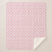 Random Pink Flamingo Bird Muster Sherpadecke (Vorderseite)