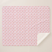 Random Pink Flamingo Bird Muster Sherpadecke (Vorderseite (Horizontal))