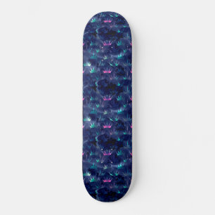 Random Pink und Blue Mermaid Crowns Skateboard