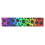 Random Polka Dots - Schwarz auf Regenbogen Kurzer Tischläufer (Horizontal)