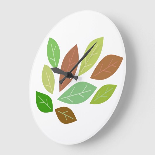 Random Scattered Blätter Große Wanduhr (Winkel)
