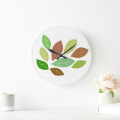Random Scattered Blätter Große Wanduhr (Zuhause)