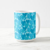 RANDOM SHADES OF AQUA HAND DRAWNTER HEARTS KAFFEETASSE (VorderseiteRechts)