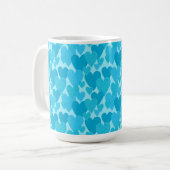RANDOM SHADES OF AQUA HAND DRAWNTER HEARTS KAFFEETASSE (Vorderseite Links)