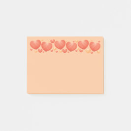 Random Sized Orange Hearts Post-it Klebezettel