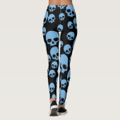 Random Skull Muster Blau Leggings (Rückseite)