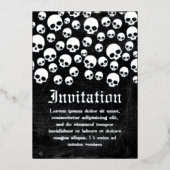Random Skull Muster Silver Foil Einladungskarte Folieneinladung (Vorderseite)