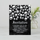 Random Skull Muster Silver Foil Einladungskarte Folieneinladung (Stehend vorne)