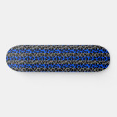 Random Skulls Blue Gray Streifen Skateboard (Horizontal)