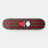 Random Skulls Muster Red Bandana Skull Skateboard (Horizontal)