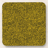 Random Spots - Amber auf schwarz Untersetzer (Vorderseite)