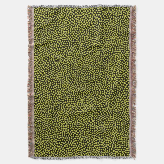 Random Spots - Bananengelb auf schwarz Decke (Vorderseite Vertikal)