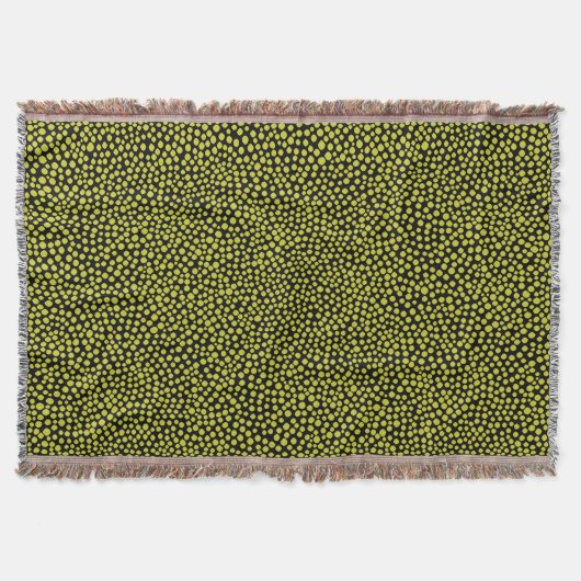 Random Spots - Bananengelb auf schwarz Decke (Vorderseite)