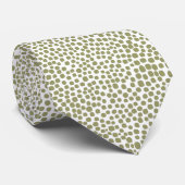 Random Spots - Khaki on White Krawatte (Gerollt)