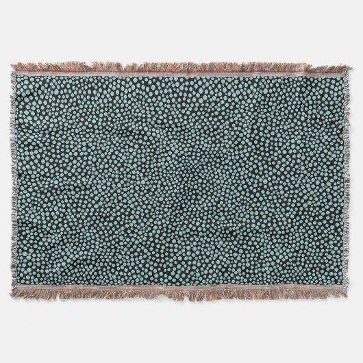 Random Spots - Light Blue Green auf Black Decke (Vorderseite)