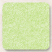 Random Spots - Martian Green auf Weiß Untersetzer (Vorderseite)