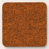 Random Spots - Schwarz auf Orange Untersetzer (Vorderseite)