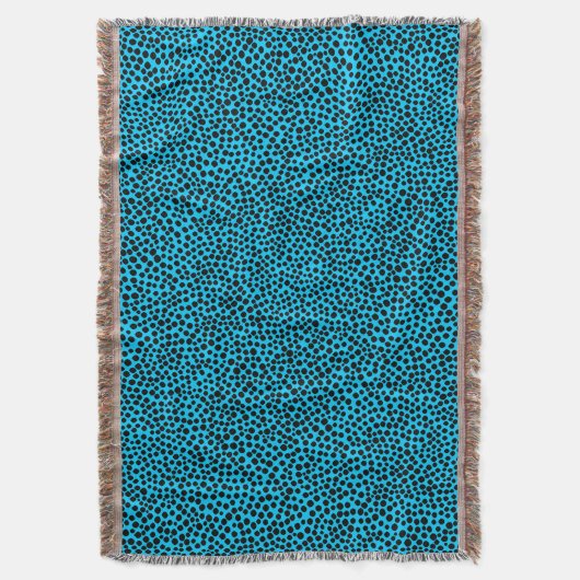 Random Spots - Schwarz auf Sky Blue Decke (Vorderseite Vertikal)