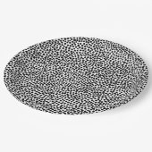 Random Spots - Schwarz auf Weiß Pappteller (Schrägansicht)