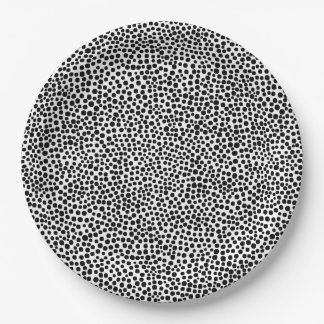 Random Spots - Schwarz auf Weiß Pappteller