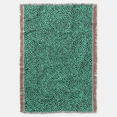 Random Spots - Türkis auf schwarz Decke (Vorderseite Vertikal)