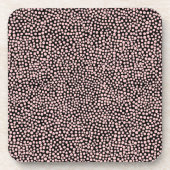 Random Spots - Verblendetes rosa auf schwarz Getränkeuntersetzer (Vorderseite)
