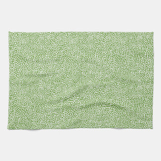 Random Spots - Weiß auf Avocado Green Handtuch