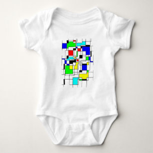 Random Squares hassen Mondrian Baby Strampler