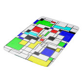 Random Squares hassen Mondrian Badematte (Schrägansicht)