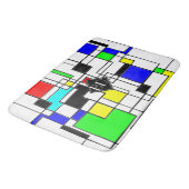 Random Squares hassen Mondrian Badematte (Schrägansicht)