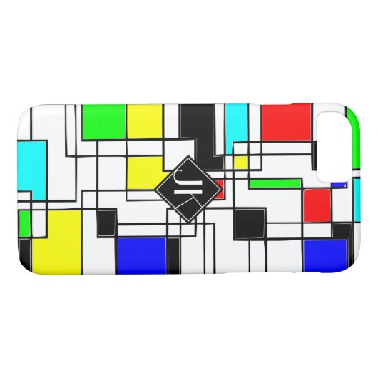 Random Squares hassen Mondrian Case-Mate iPhone Hülle (Rückseite (Horizontal))
