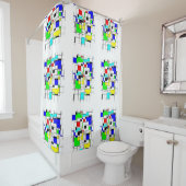 Random Squares hassen Mondrian Duschvorhang (Beispiel)