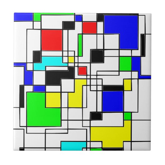 Random Squares hassen Mondrian Fliese (Vorderseite)