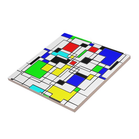 Random Squares hassen Mondrian Fliese (Seite)