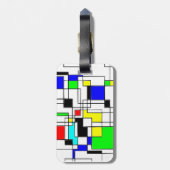 Random Squares hassen Mondrian Gepäckanhänger (Rückseite vertikal)
