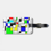 Random Squares hassen Mondrian Gepäckanhänger (Rückseite horizontal)