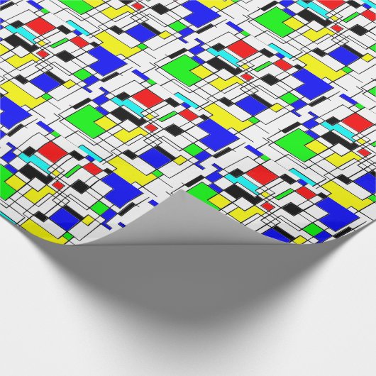 Random Squares hassen Mondrian Geschenkpapier (Ecke)