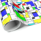 Random Squares hassen Mondrian Geschenkpapier (Rolleneckpunkt)