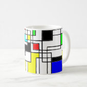 Random Squares hassen Mondrian Kaffeetasse (VorderseiteRechts)