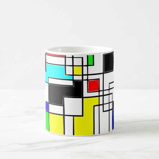 Random Squares hassen Mondrian Kaffeetasse (Mittel)