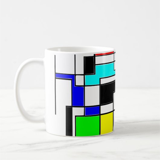 Random Squares hassen Mondrian Kaffeetasse (Links)